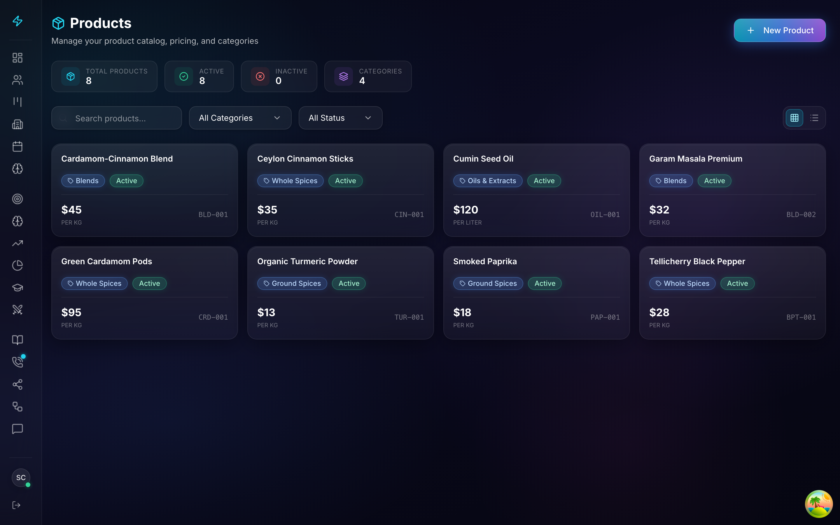 Clozo product catalog with pricing tiers and deal attachments